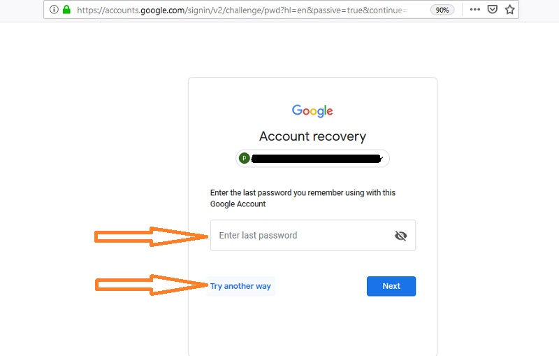 gmail recover password